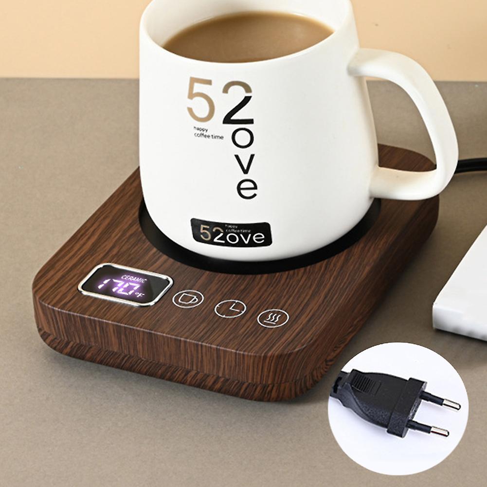 Coffee Warmer with Non-Slip Base Wood Grain Electric Coffee Cup Warmer for Office Use