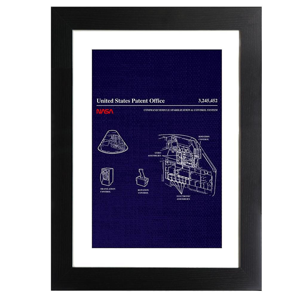 NASA Command Module Control System Blueprint Framed Print