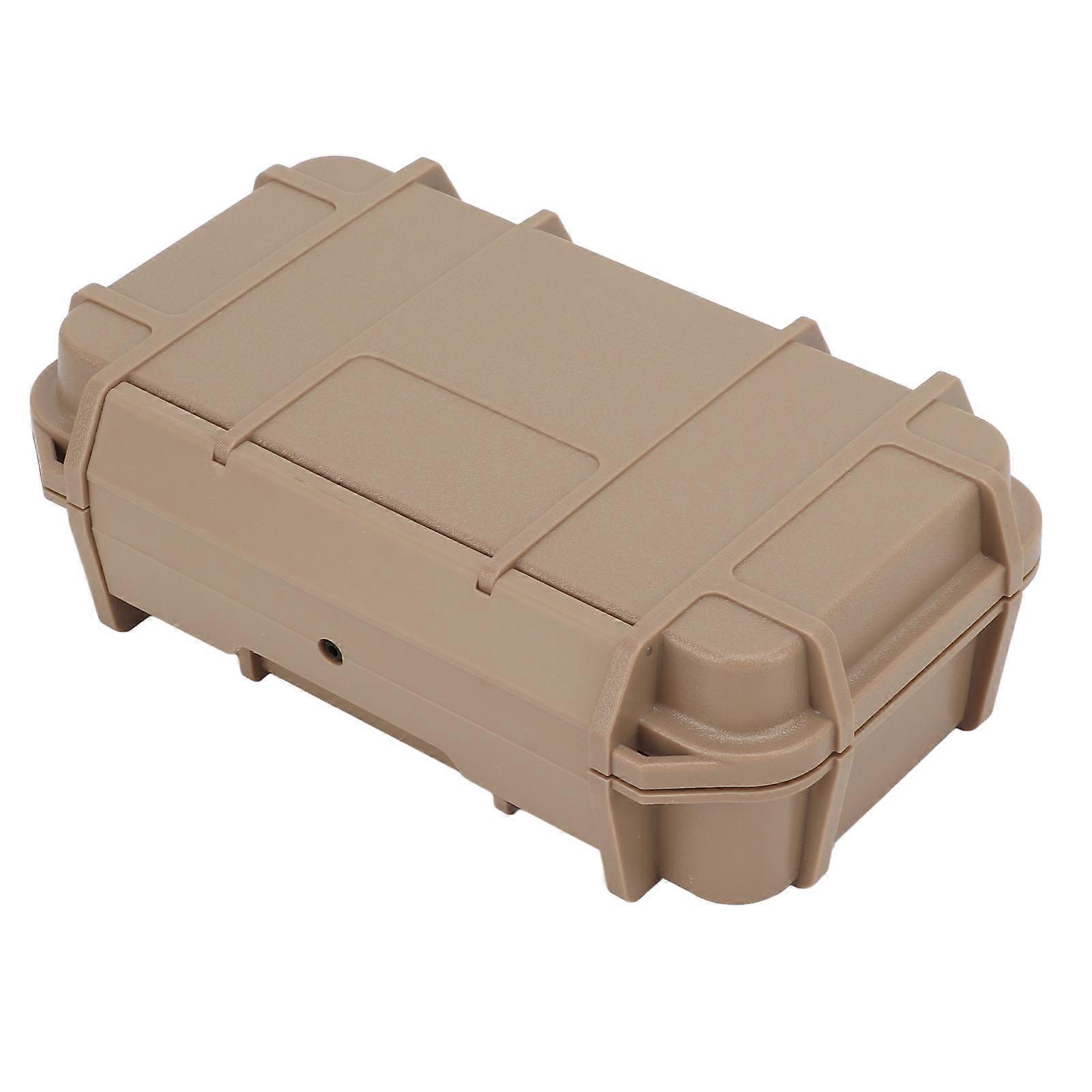 Waterproof Hard Carry Tool Case Safety Instrument Tool Box ABS Plastic Storage Toolbox for Outdoor CampingDouble Waterproof Box, Mud Color