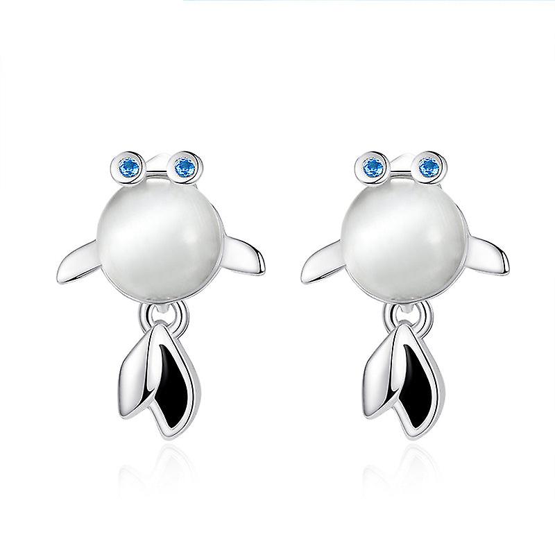 Earrings For Women Girls Stud Pack Drop Dangle Jewelry Fashion Opal Small Goldfish S925 Silver