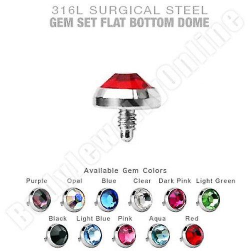 3Pc. dermal anchor tops 3mm flat cz - sas03f-3pc.