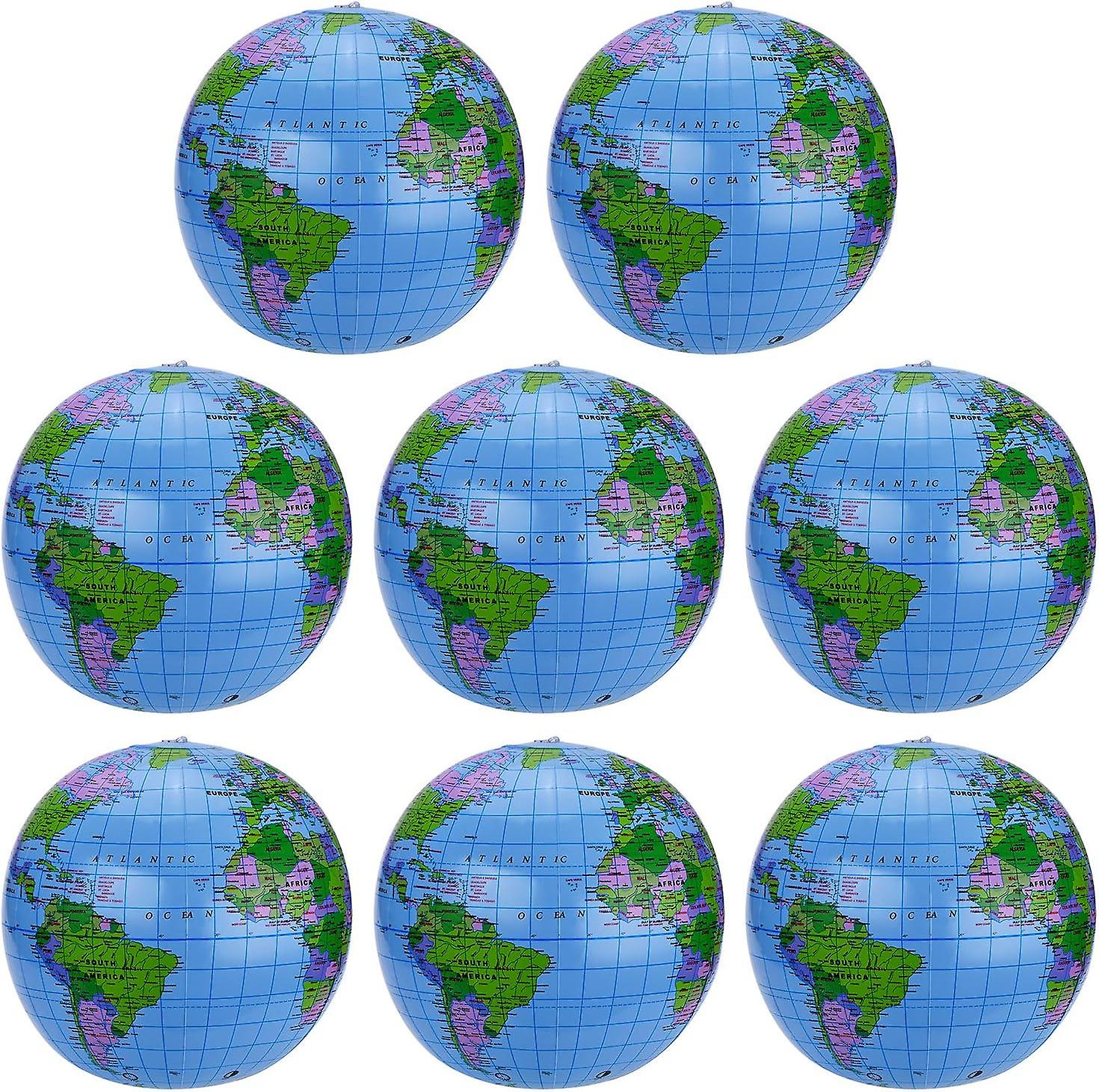 8 Pieces PVC Inflatable Globe Inflatable Earth Globe Ball Globe f