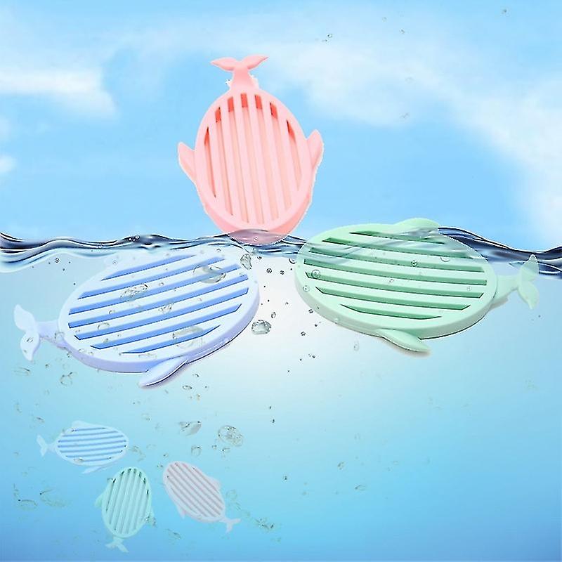 3Pcs Whale Drain Soap Dish Simple Portable Soap Rack Plastic Whale Drain Soap Dish Creative Home Bat