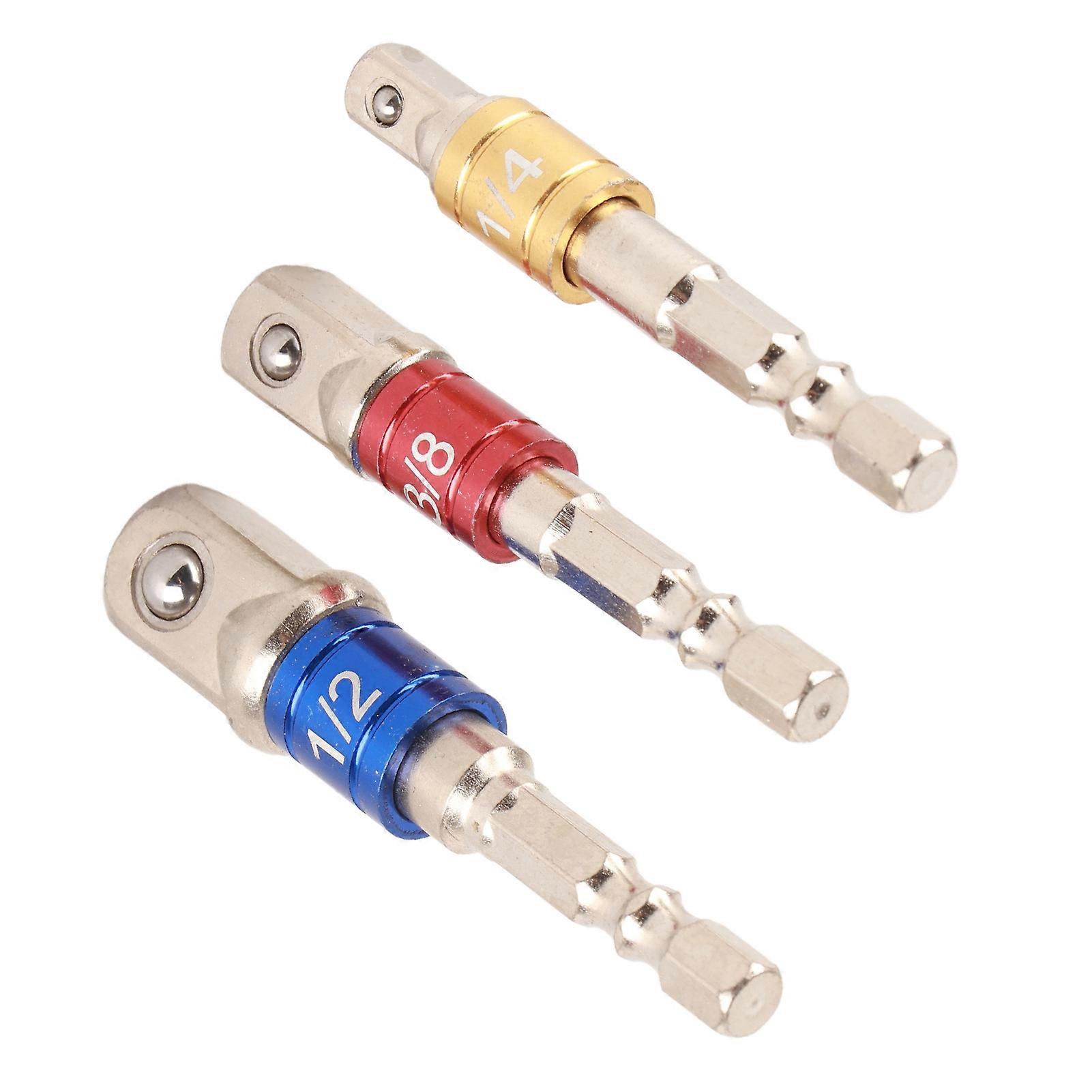 6Pcs Socket Adapter Set Hex Shank Bit Socket Wrench Adapter Extension Set Air Screwdriver Power Tool Accessories 