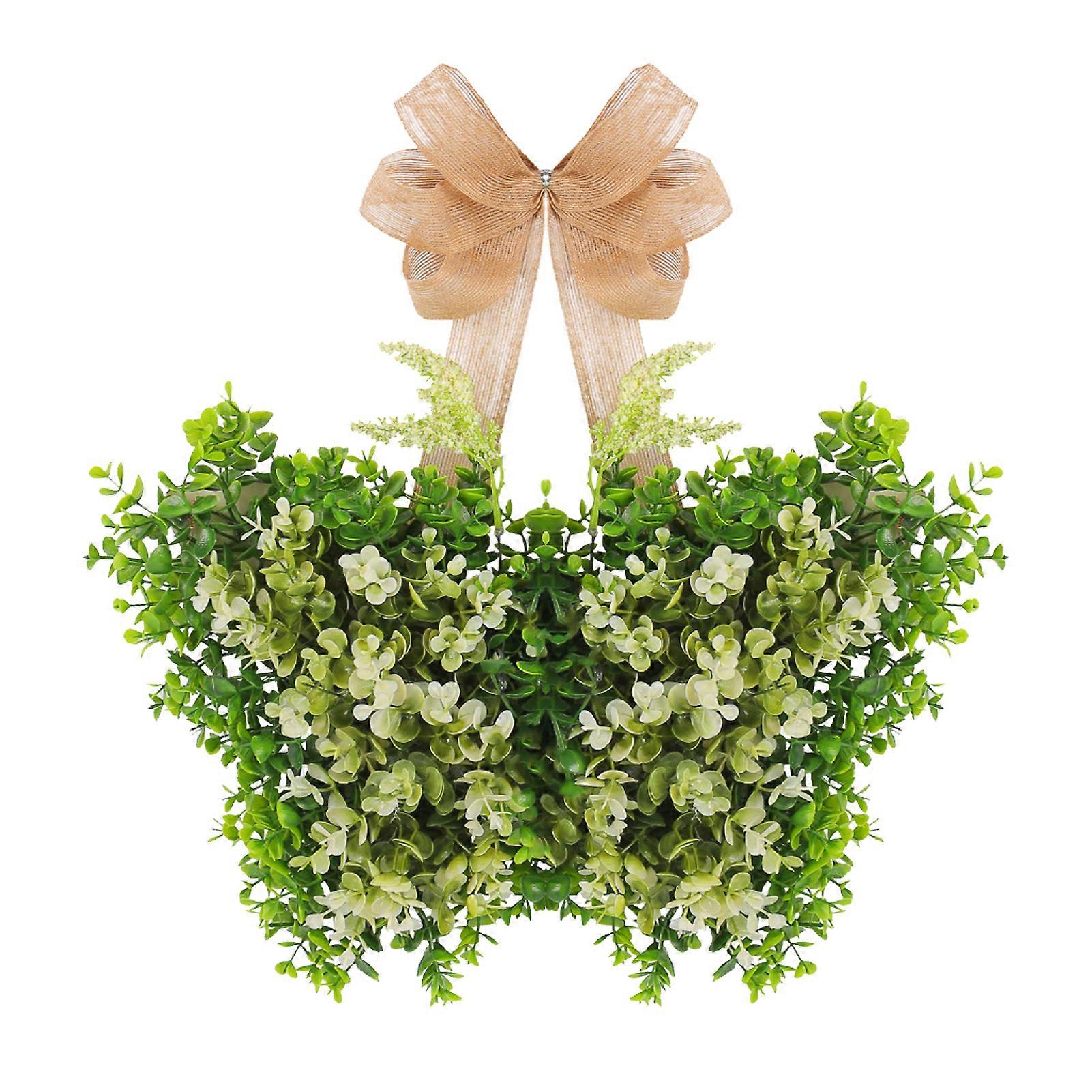 (Simulare floare fluture fluture agățat) Primăvară și vară simulare floare fluture ușă agățat Ziua Mamei coroană decorațiune pandantiv grădină do