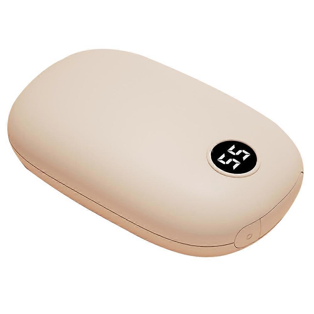 H2 2-in-1 Portable Hand Heater with Digital Display, 3 Heat Levels, 10000mAh Power Bank - Beige