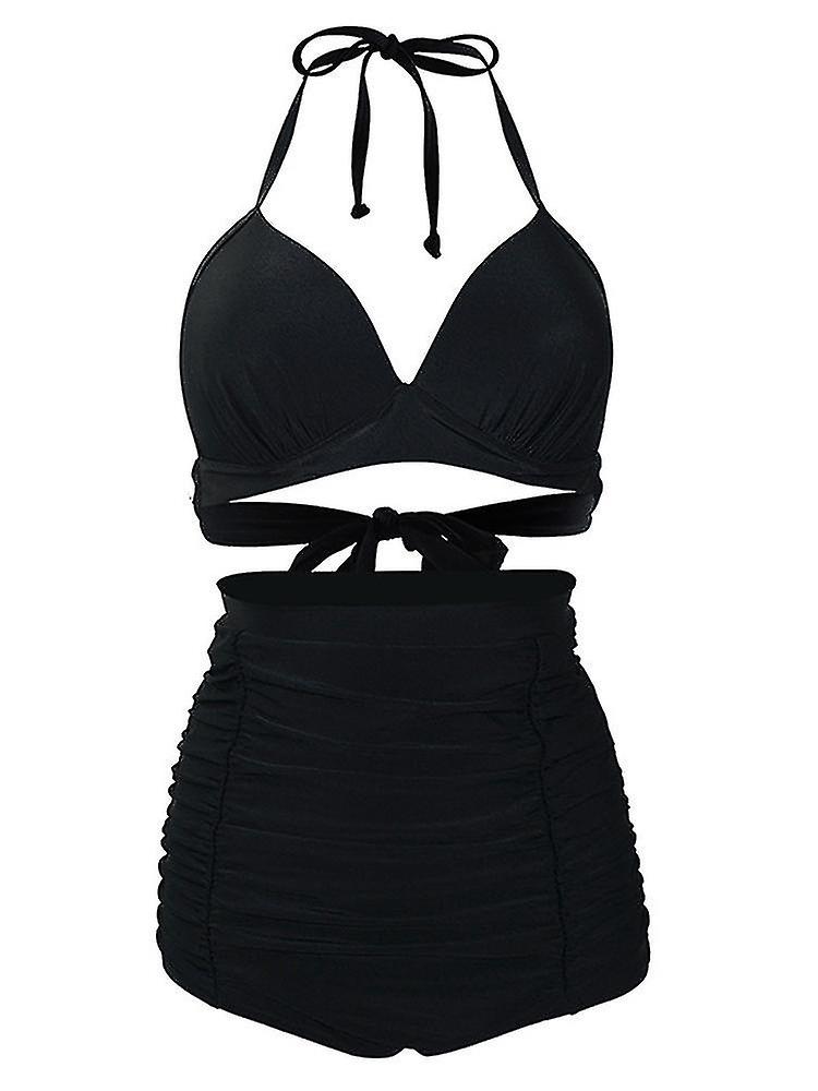 Sexy Halter Strap Printed Wireless Swimwea