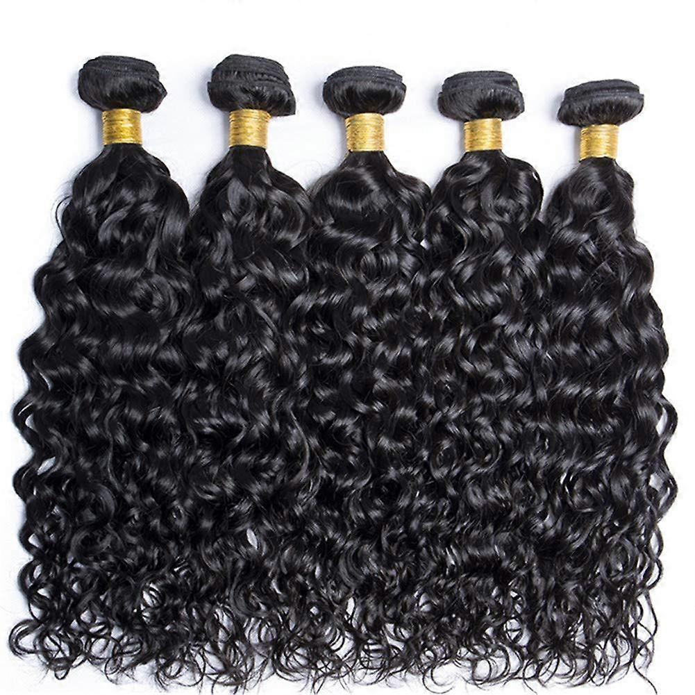 Perun 10a Water Wave -niput Käsittelemättömät kiharat ihmisen hiusniput Kutoa Remy Water Wave -hiustenpidennykset No Tangle 12-32"