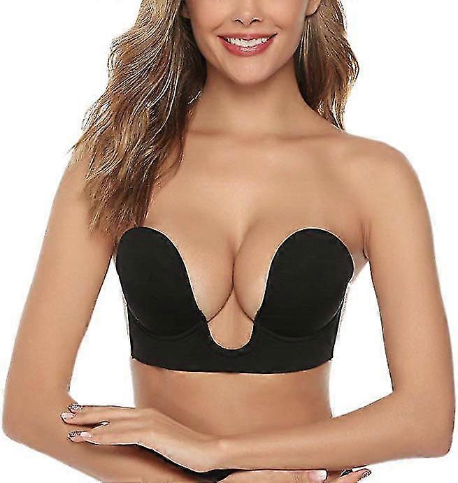 Invisible U Shape Strapless Bra Backless Push Up Self Adhesive Bra