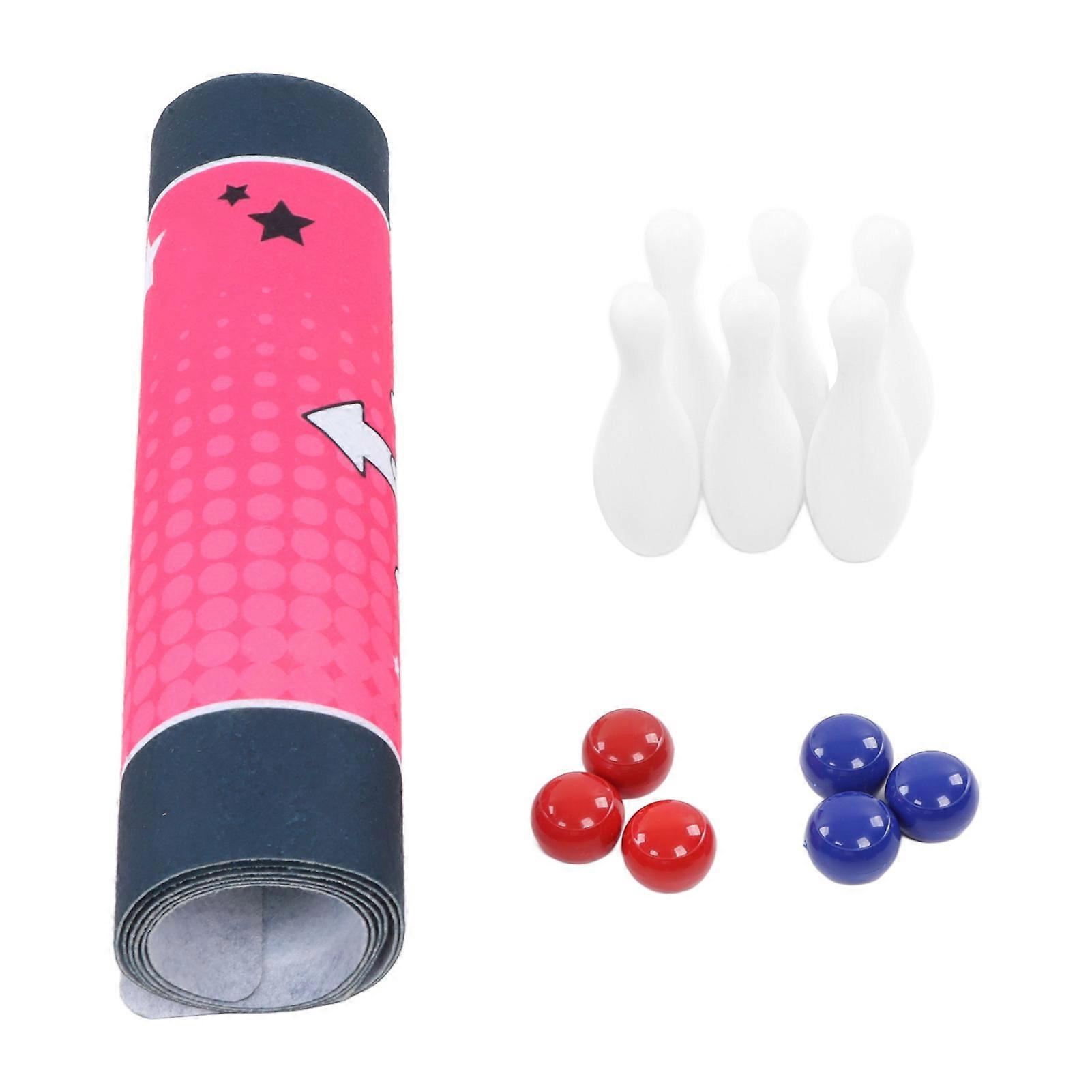 Bowling Ball Toy Set Interactive Educational Early Learning Portable Stress Relief Tabletop Bowling Toy With Game Pad