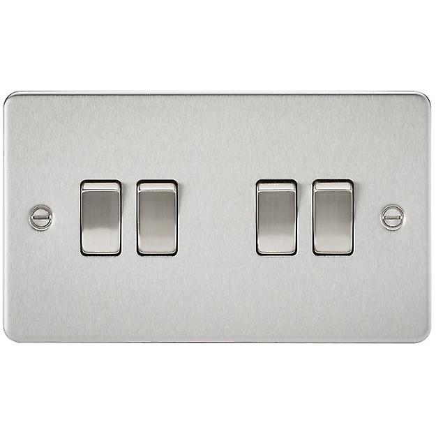 Knightsbridge Flat plate 10AX 4G 2-way switch - brushed chrome - FP4100BC