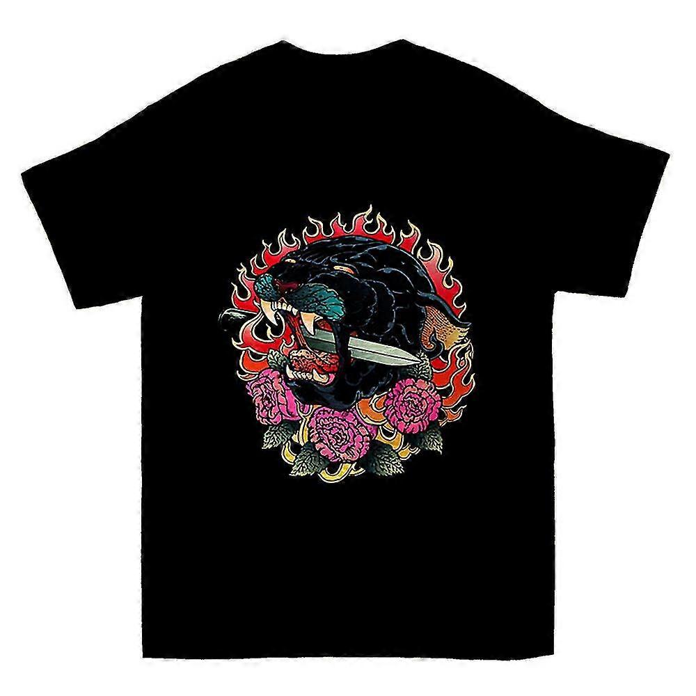 Burning Roses Panther T-shirt