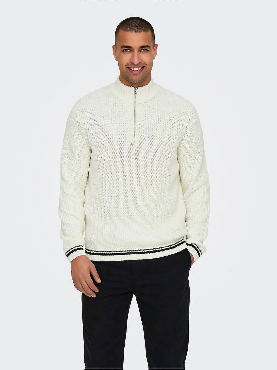 ONLY&SONS Herren Strickpullover Stehkragen Regular Fit Langarm weich und bequem