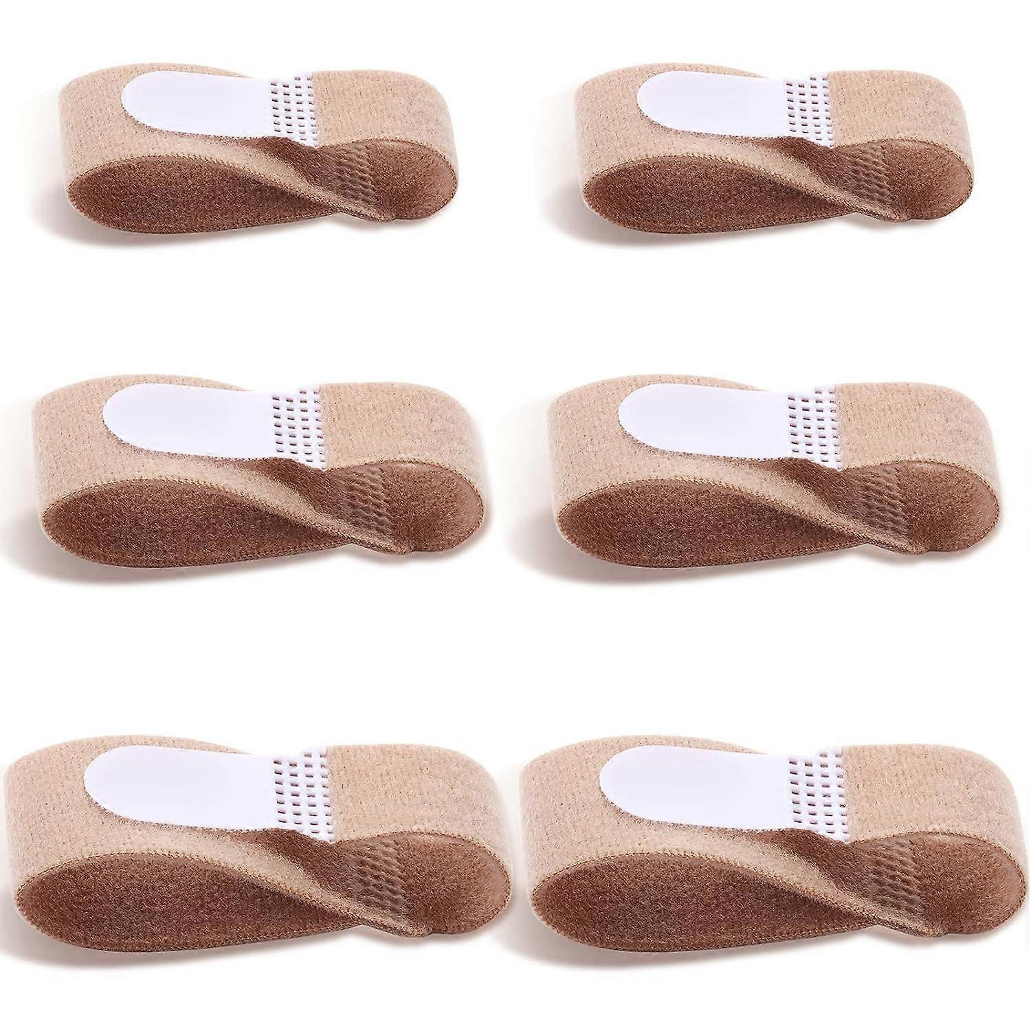 Broken Toe Splint, 6 Pieces Broken Toe Splint Finger Wrap Loop Bandages Cloth Padded Toe Bandages Protectors Separator Finger Support, 3 Sizes