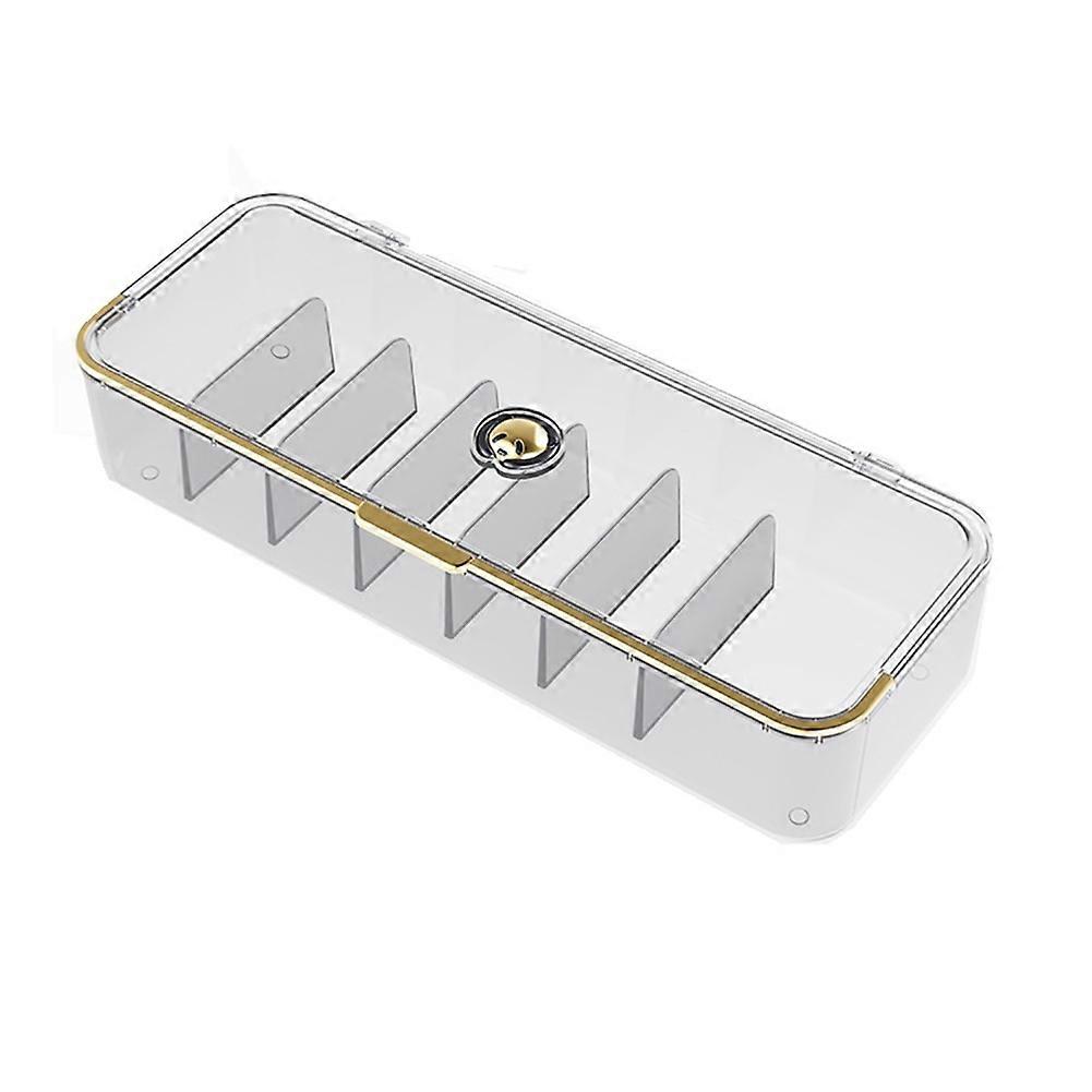 Desktop Storage Box Multifunctional Frame Sorting Box Clamshell Design Storage Data Cable Storage Box White