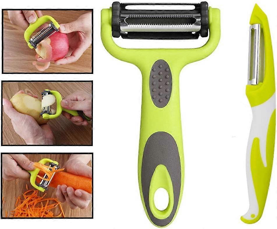 3 In 1 Peeler- Ideal For Peeling Potatoes, Carrots And Various Fruits And Vegetables. Suitable For Right-Handed And Left-Handed People, Non-Slip Grip 