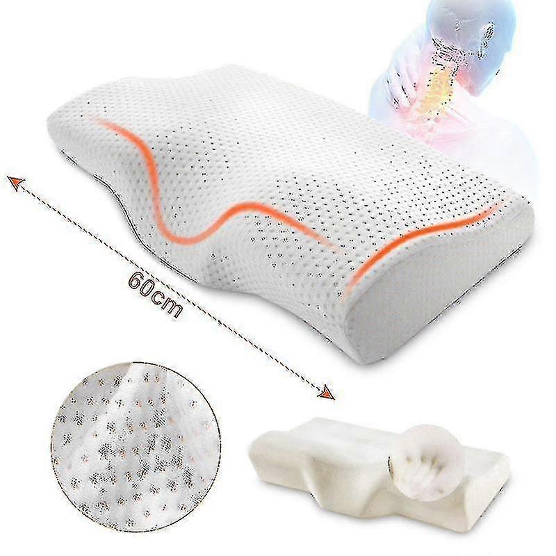 Orthopedic Memory Foam Pillow 60x35cm Slow Rebound Soft Memory Slepping Pillows Butterfly Shaped Relax The Cervical For Adult