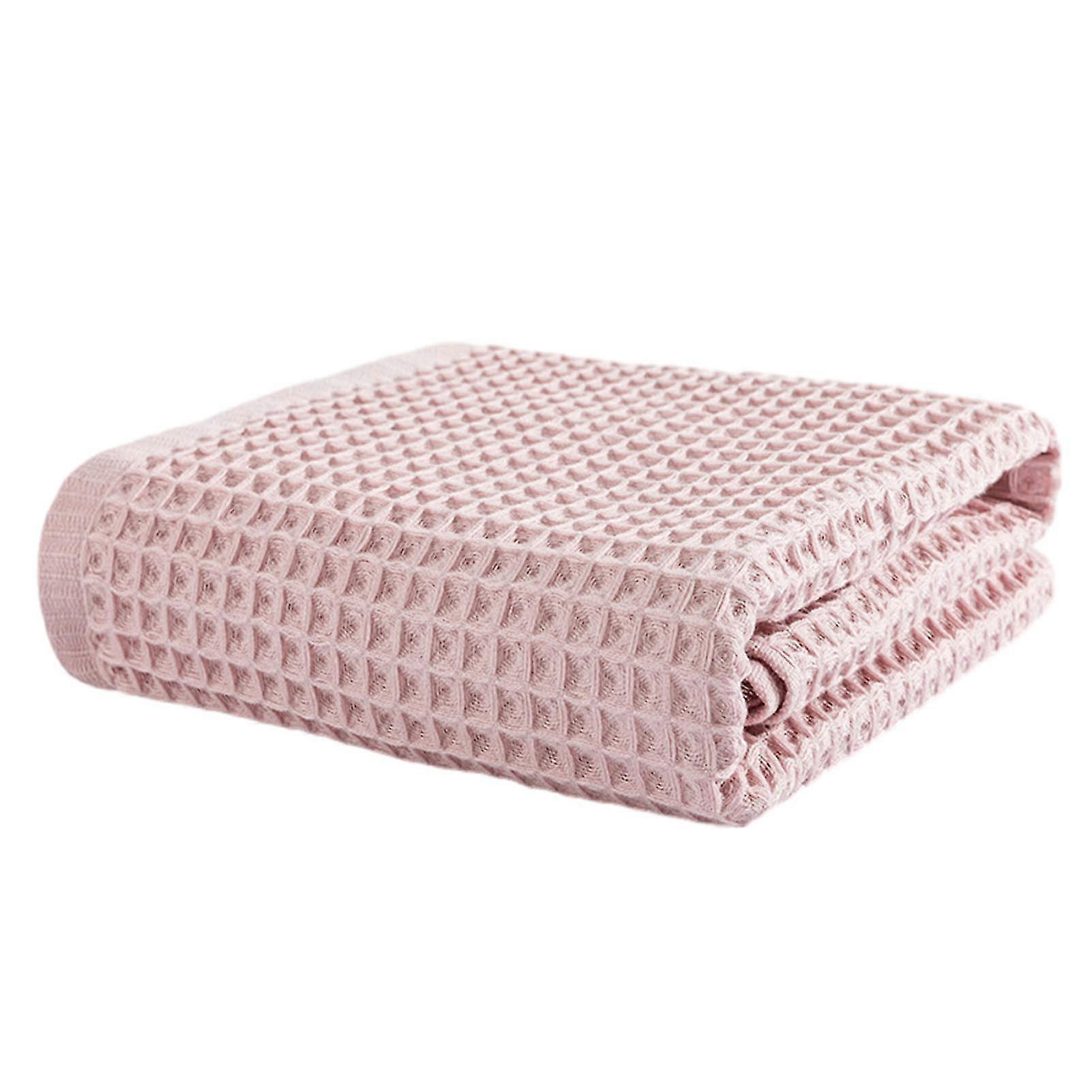 Solid-color Cotton Waffles Bath Towel Comfortable Fast Absorbing Bath Towel For Shower