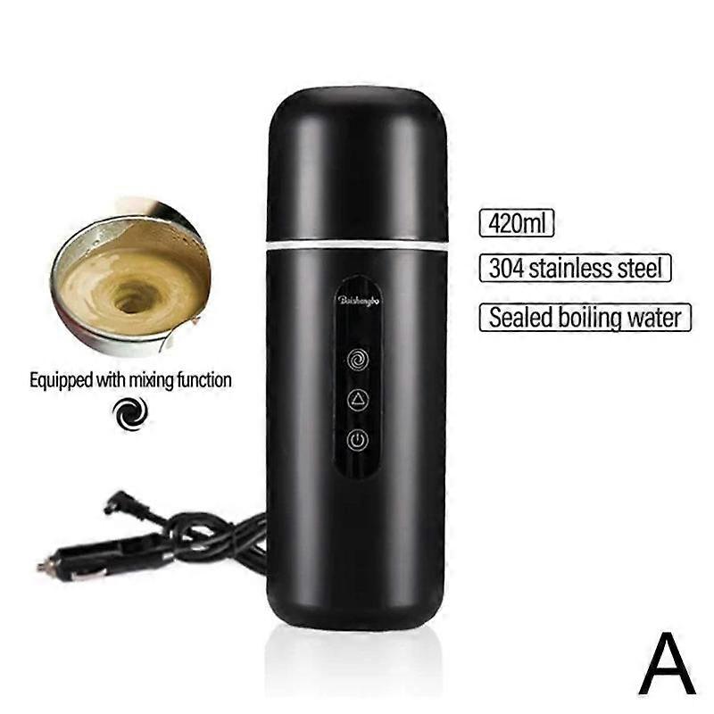 Tazza di riscaldamento per auto portatile da 450 ml 12 V con funzione di agitazione automatica Bollitori per bottiglie scaldaacqua touch screen in acciaio inossidabile