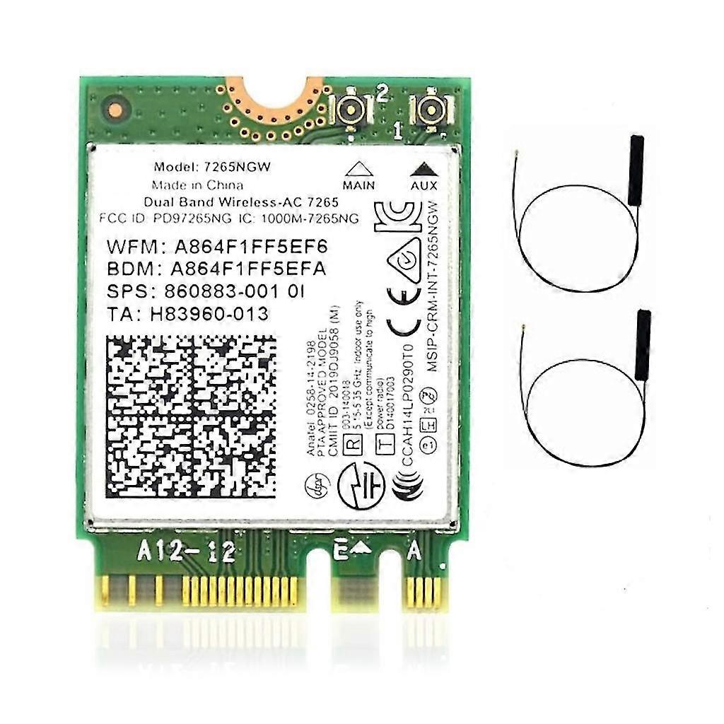 7265NGW 1200Mbps Wireless-AC WIFI Card BT4.2 MC-AC7265 2.4G /5GHz Wlan Adapter Edition