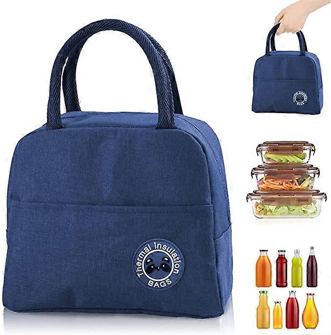 ZK-Insulated Lunch Bag, Lunch Bag Portable Lunch Box Bag Waterproof Lunch Box Bag for Office School Travel Camping Meal Prep (Black)