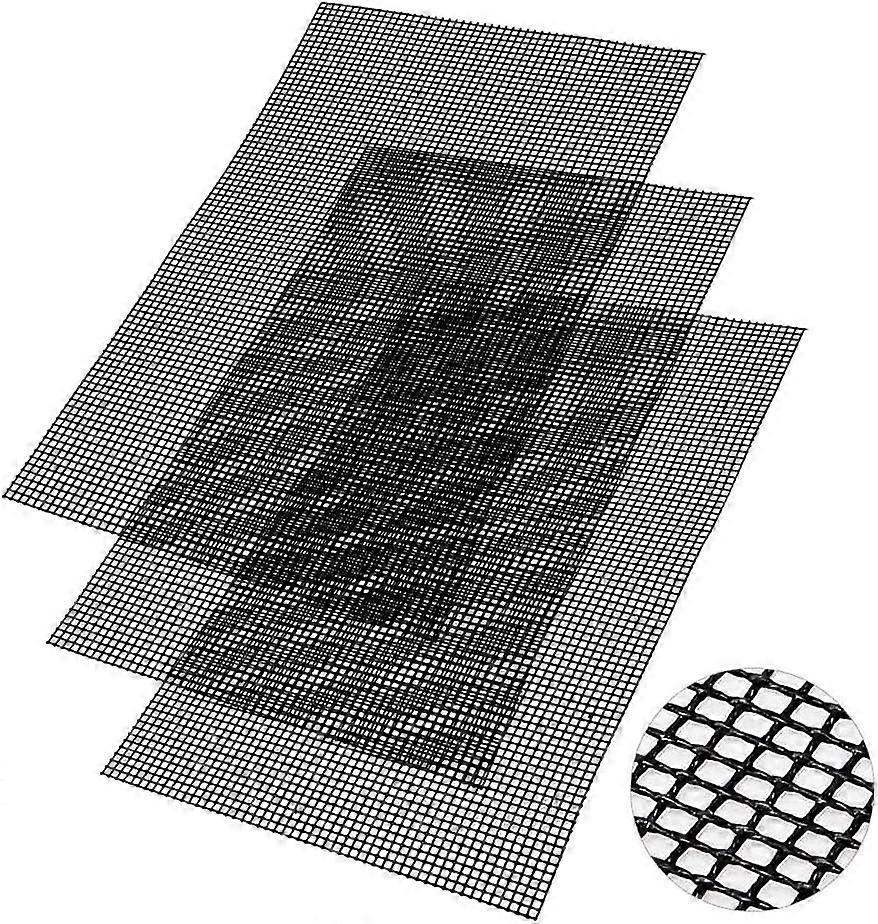 3 grill mats, reusable grill mesh, easy to clean and non-stick, non-stick and heat-resistant grill mat, 40 x 33 cm,2024 Ping