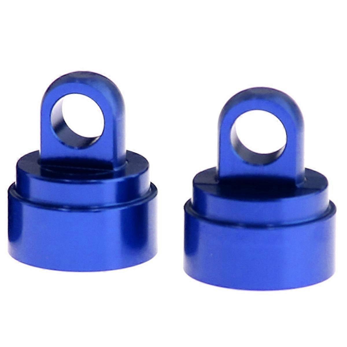 4PCS Machined Alloy Shock Caps Shock Bladder Bottoms Washers Pivot Balls for Slash 2WD 4WD,Blue