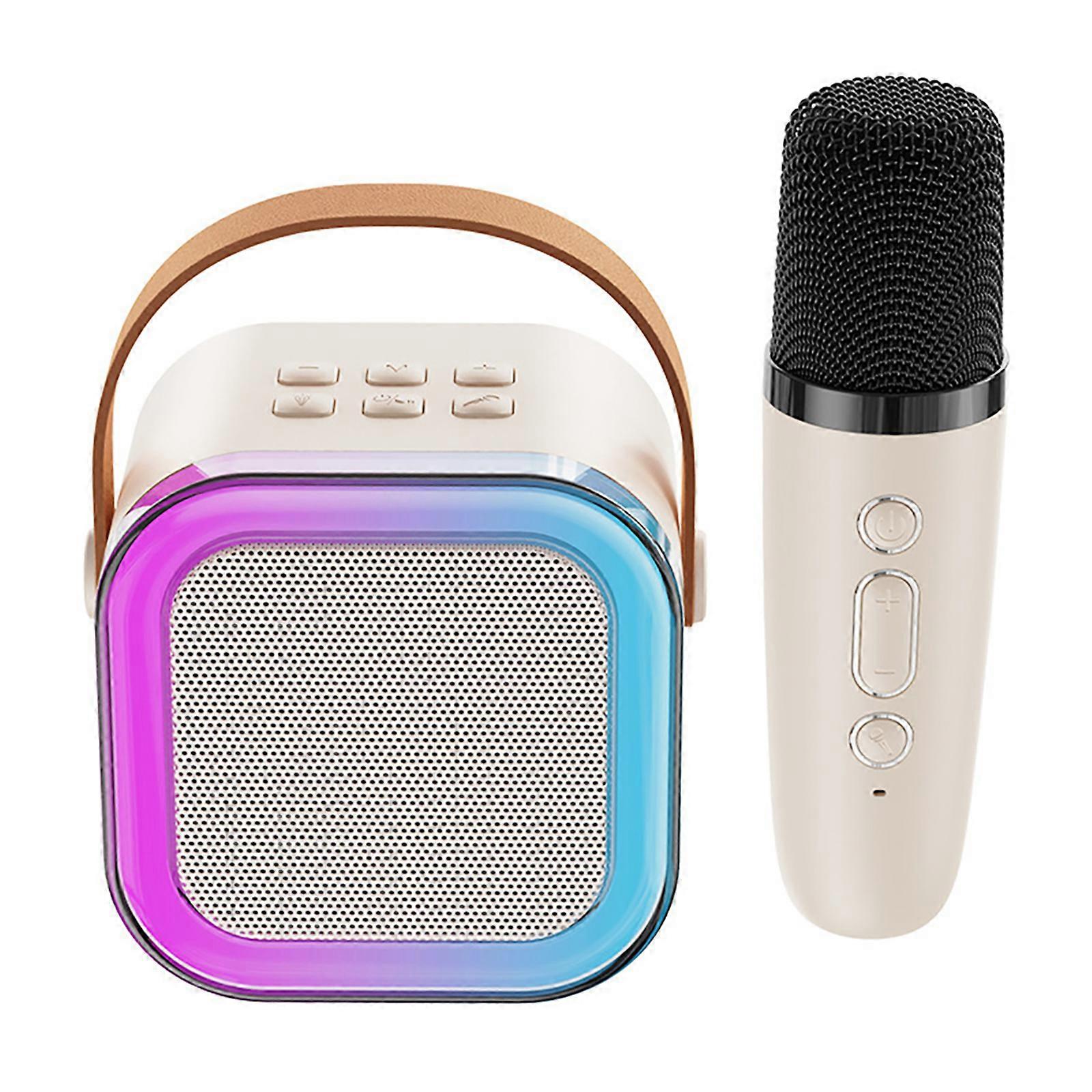 Mini Karaoke Machine Kids met 2 Microfoon Draagbare Bluetooth-luidspreker met LED