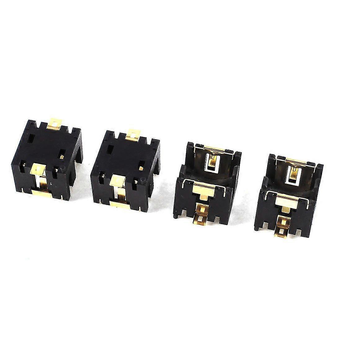 4 Pcs Black Plastic Button Coin Cell Battery Socket Holder For 2 X Ag13/lr44