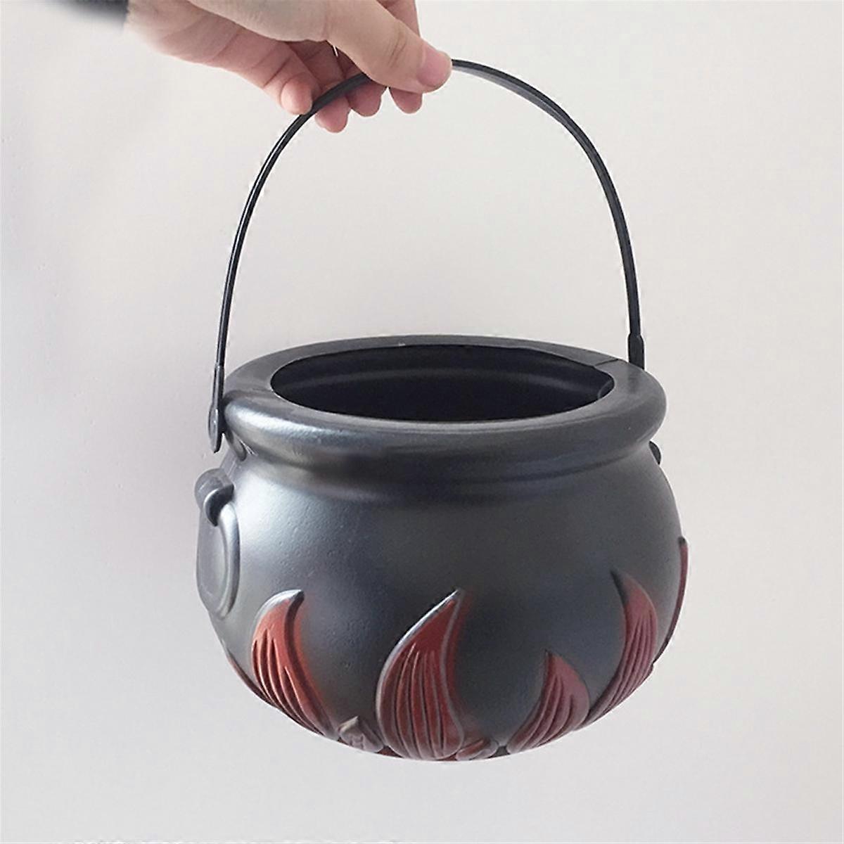 Flame Bucket Halloween Children'S Stage Performance Props Witch Game Black Jar