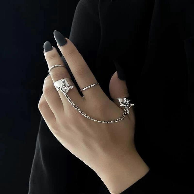 Finger Chain Ring silver