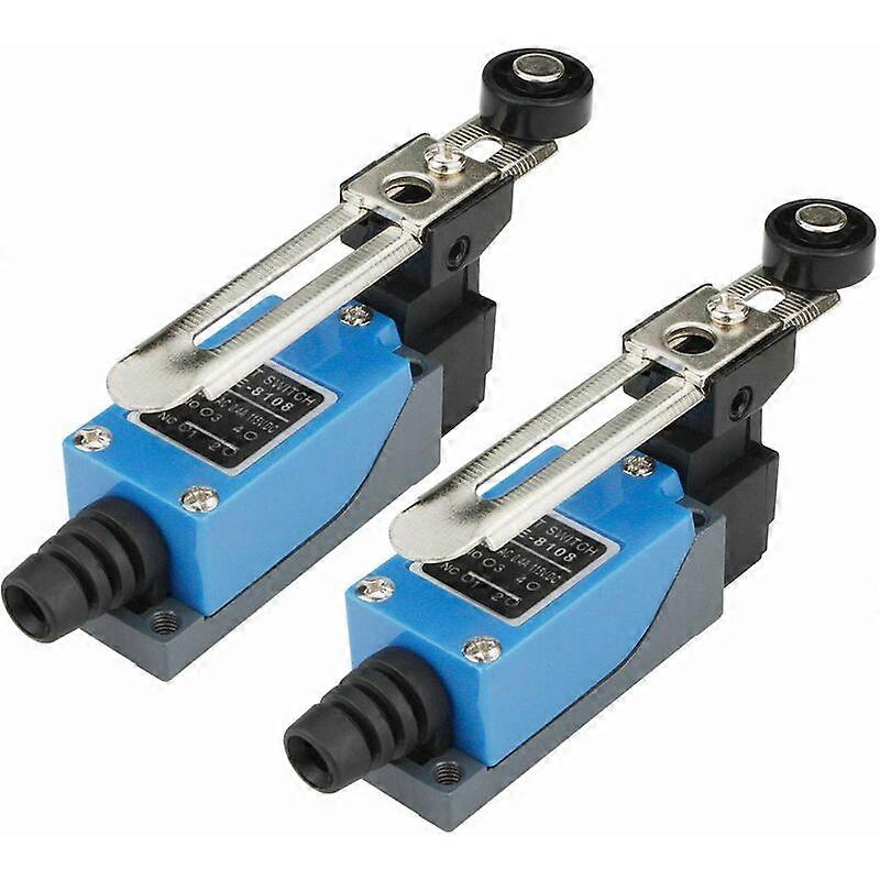 2PCS ME-8108 Momentary Limit Switch Travel Switch, Adjustable Roller Lever Arm Arduino Limit Switch NC-NO CNC Mill Laser Plasma Router (2PCS, ME-8108 
