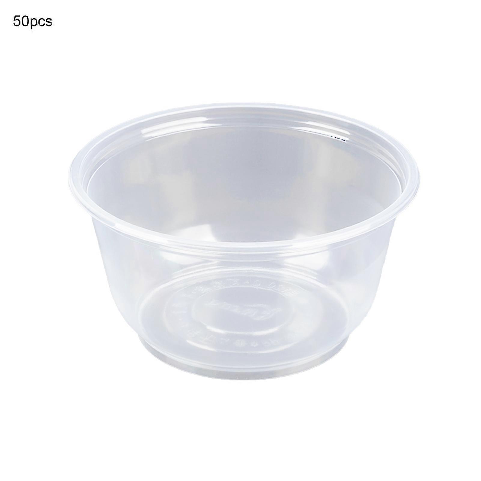 50Pcs/Set 300/380/600/720ml Multi-use More Thicken Food Bowl Plastic Heat-resistant Round Shape Soup Bowl for Home KAESI