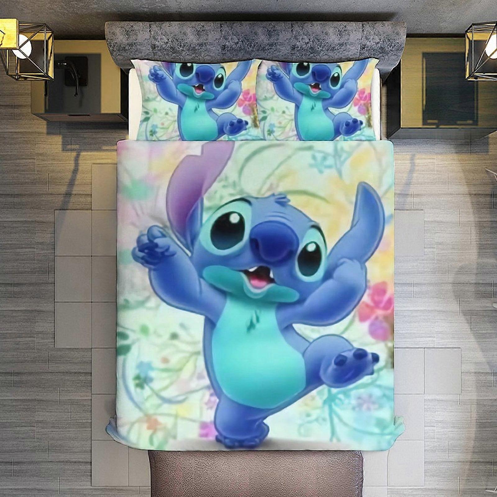 v3621 Lençóis Roupa de cama Costura colorida 3 peças Conjunto de capa de edredão tamanho completo Super macio resistente ao desbotamento Microfibra 1 capa com zíper e 2 fronha