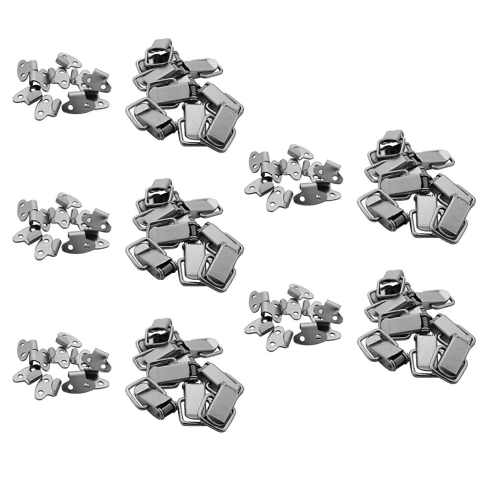 50Pcs Cabinet Spring Loaded Iron Straight Loop Toggle Latch 45mm Length