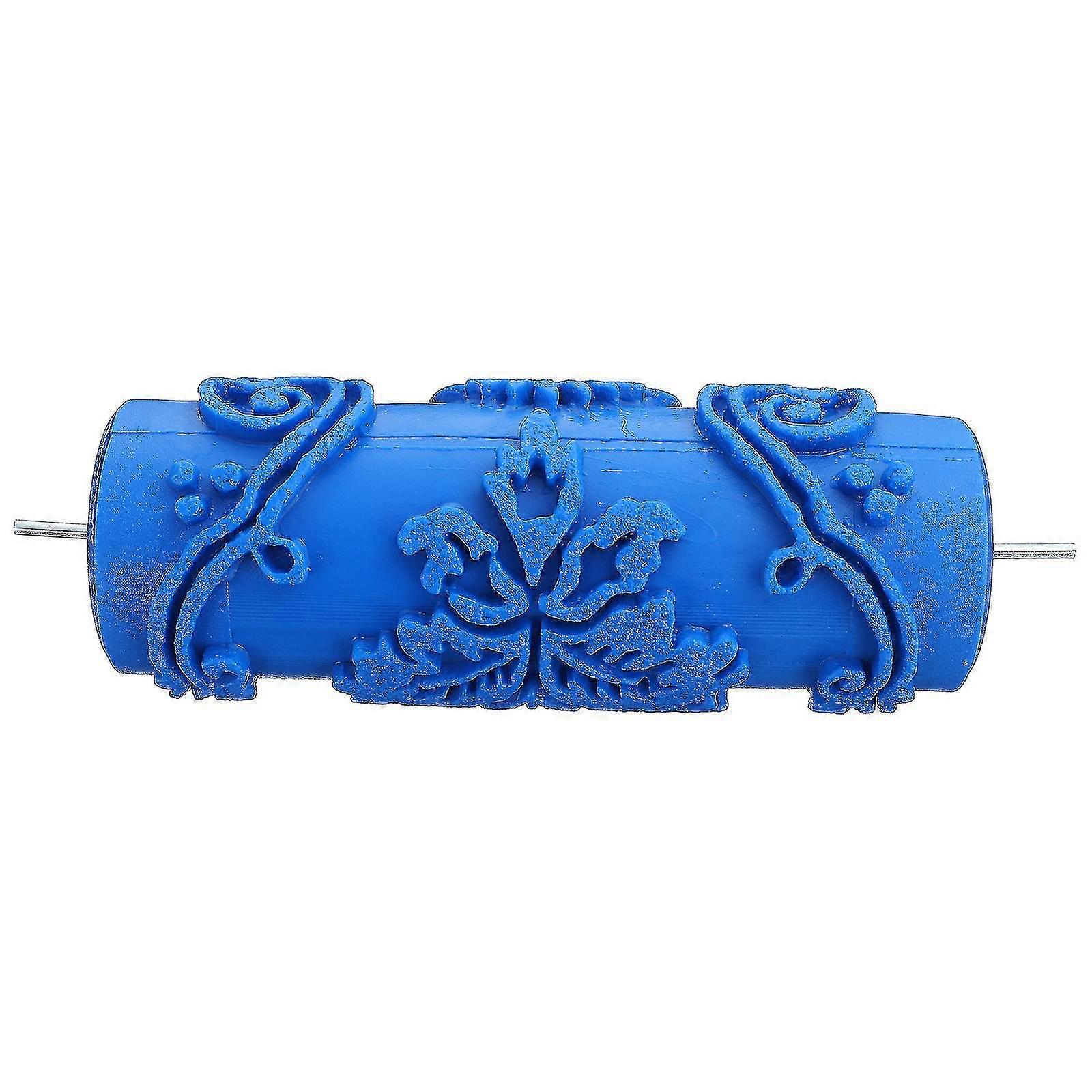 5 polegadas DIY Decoração de Parede Empaistic Flower Pattern Paint Roller Rolo de Pintura (Azul)