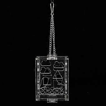 Acrylic Hanging Feeder for Small Birds and Parrots Foraging Puzzle Toy