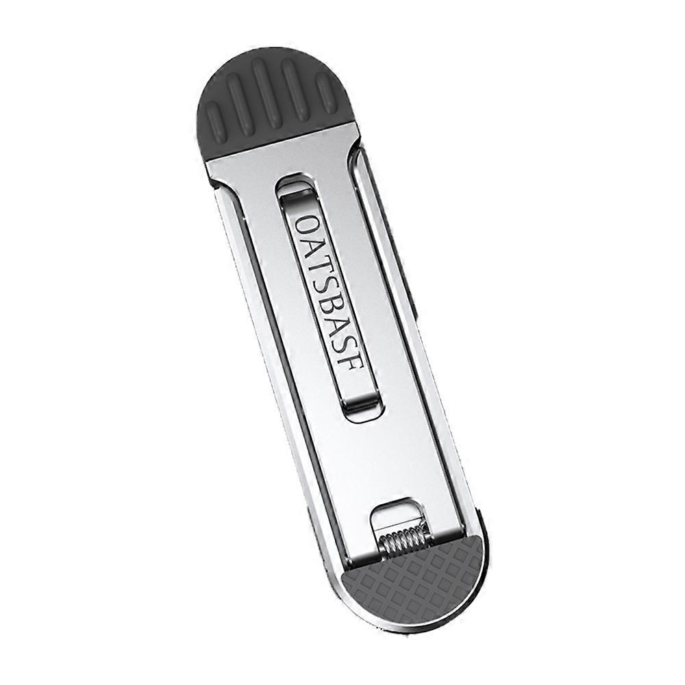 Ultra-Thin Aluminum Alloy Mobile Phone Holder, Multi-Function Mini Kickstand, Foldable Desktop Use Silver