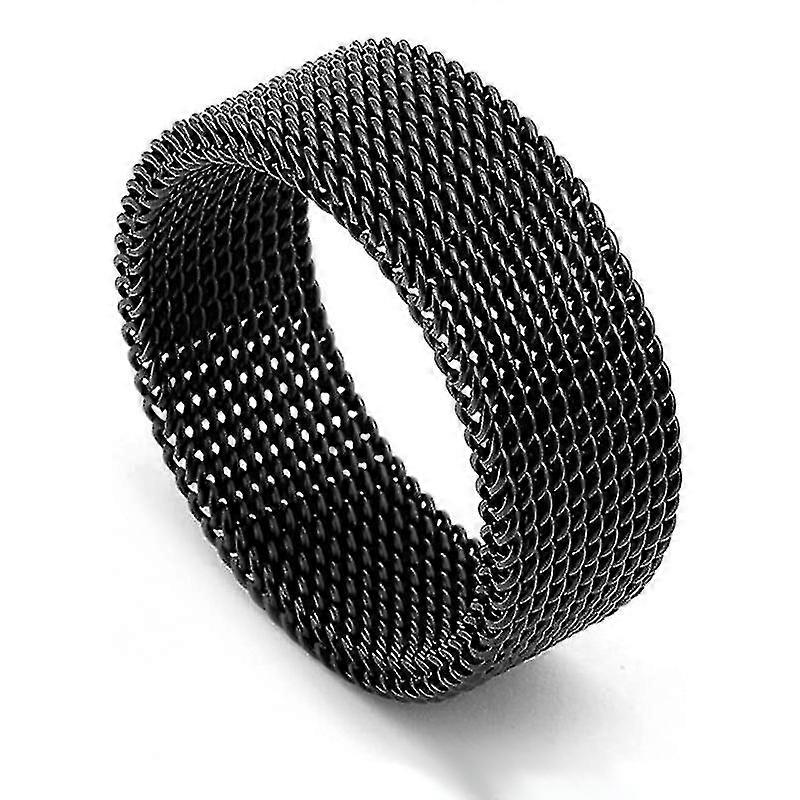 Bague flexible en acier Mesh Bague à chaîne plate Bague pour hommes Femmes Bijoux