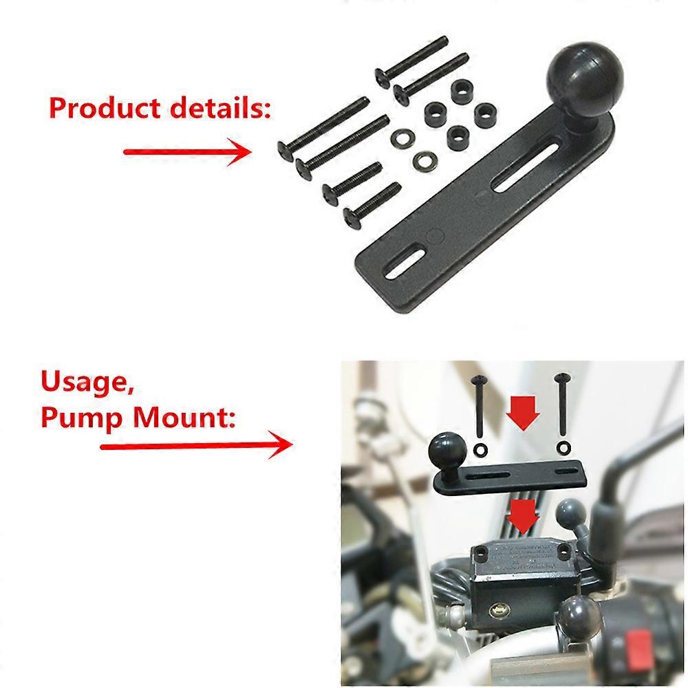 Motorcycle Handlebar Brake Clutch Control Base Combo U Bolt Mount with 1 inch Rubber Ball Mount For GoPro Cam