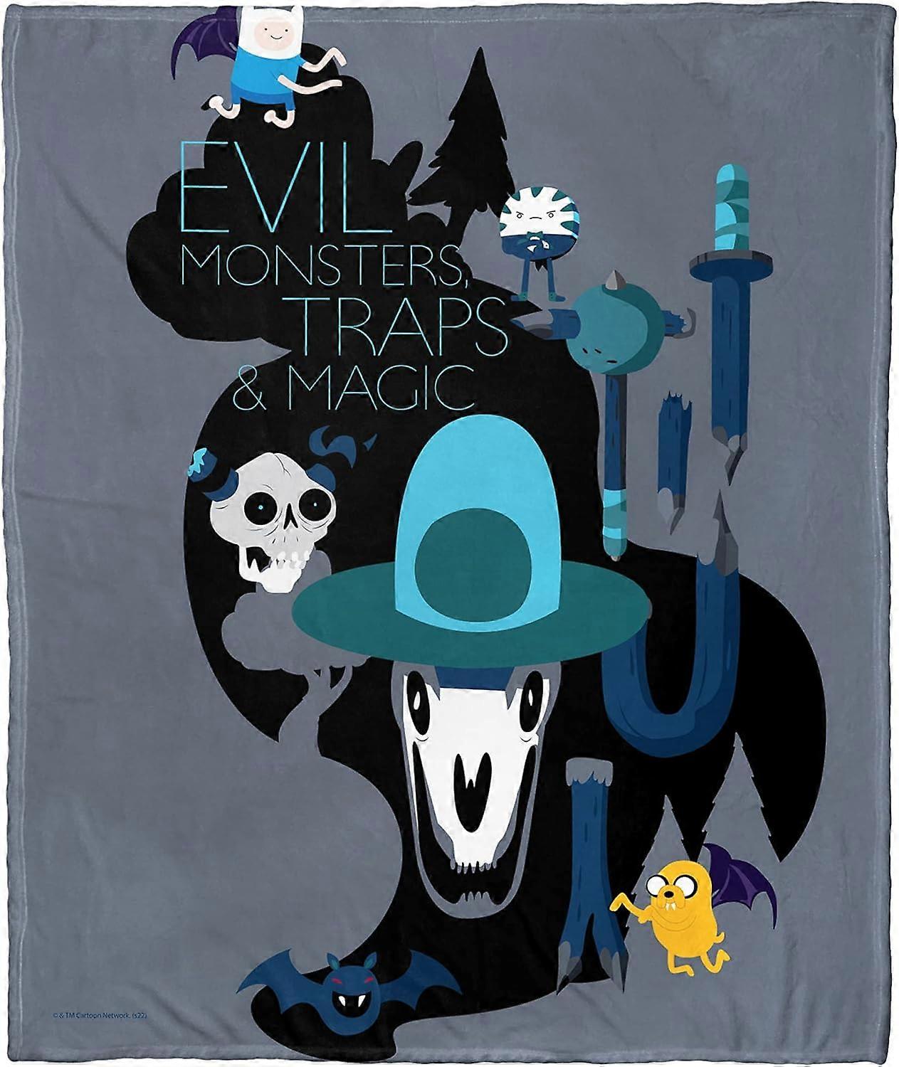 Adventure Time Silk Touch Throw Blanket, Monsters Traps and Magic