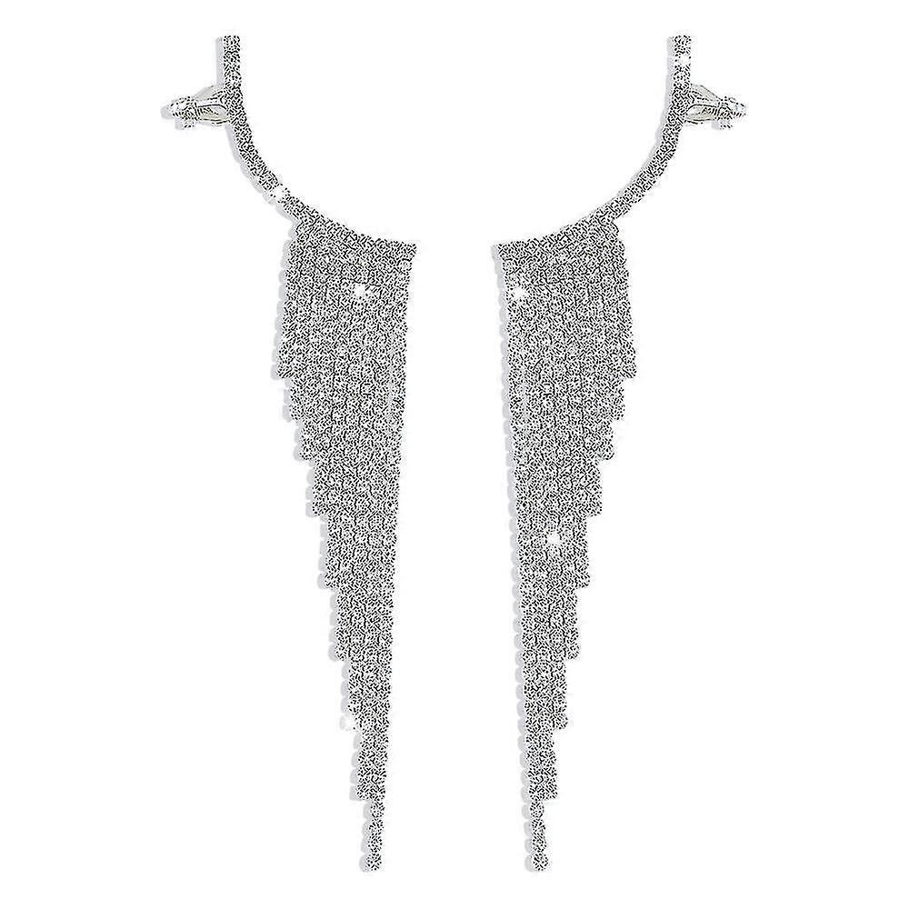 Femmes Strass Mousseux Étincelant Tassel Drop Dangle Boucles d’oreilles Mode Géométriques Ear Studs Bijoux