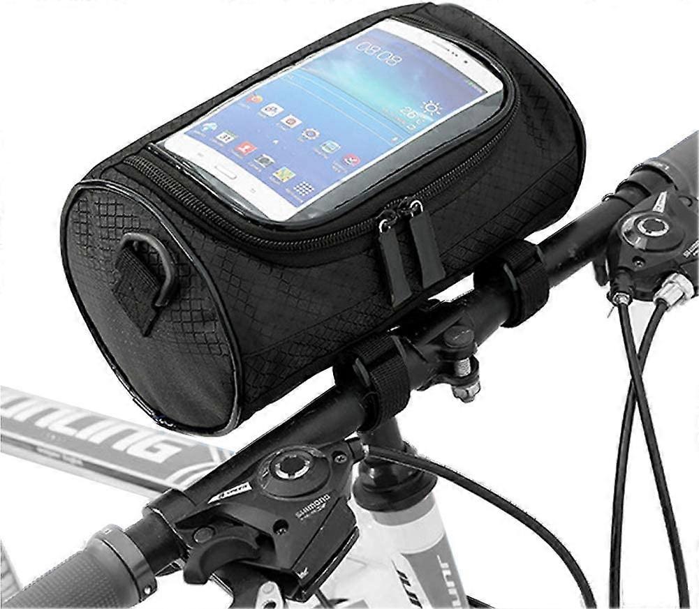 Bicycle Handlebar Bag Waterproof Cycling Bucket Bag with Touch Screen Bicycle Front Storage Bag Large Capacity Bike Front Frame Pack