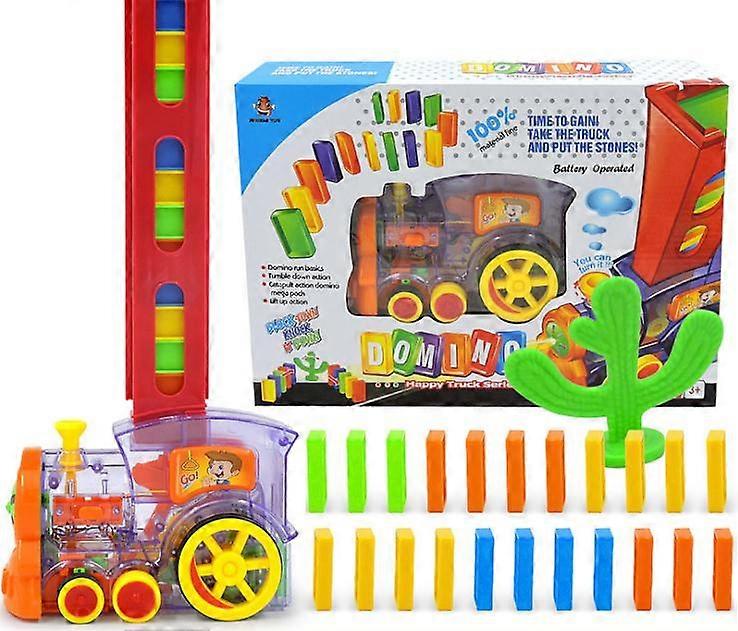 Puzzle domino car children train toy set domino building block set
