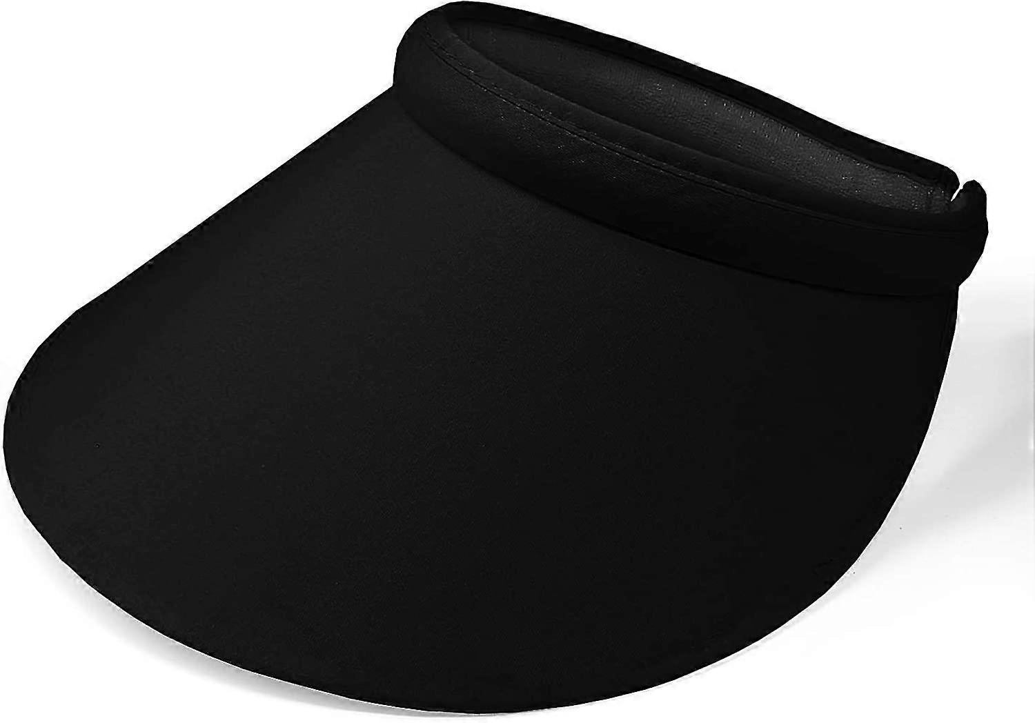 レディースUVプロテクションサマーバイザーハット、つばの広いクリップオンビーチ、プール&ゴルフキャップ