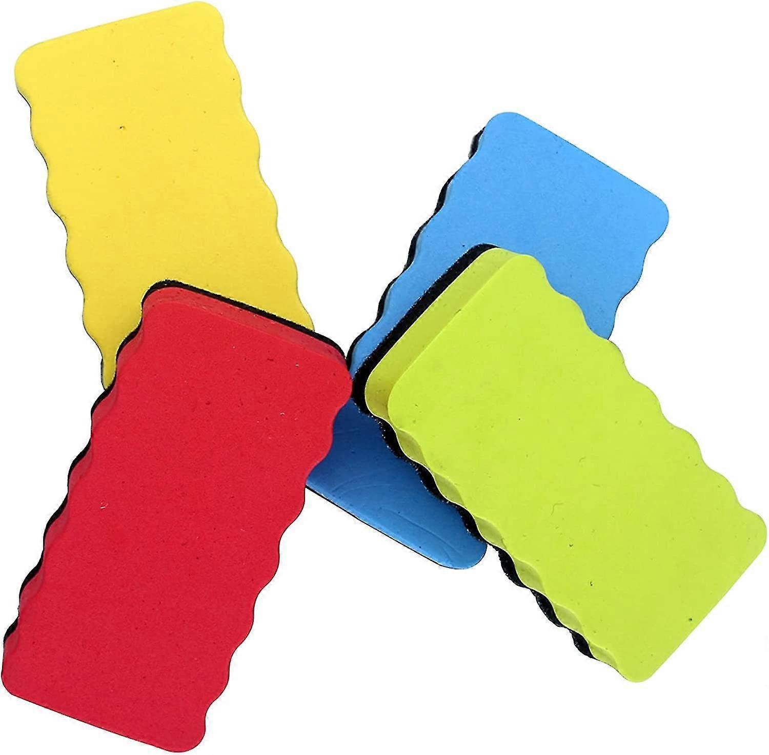 Gommes effaçables à sec (pack de 4), magnétique pour tableau de verre magnétique, tableau blanc, réfrigérateur