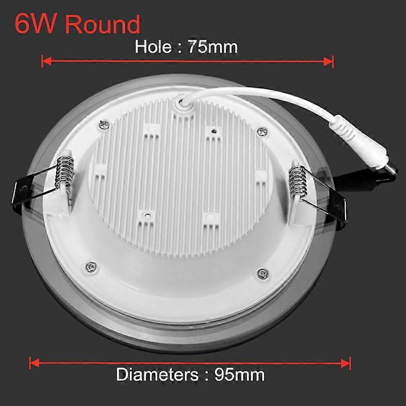 led downlight תקרה 6w 9w 12w 18w שקוע led מנורת תקרה גוף זכוכית AC 85-265v אור led + מנהל התקן LED