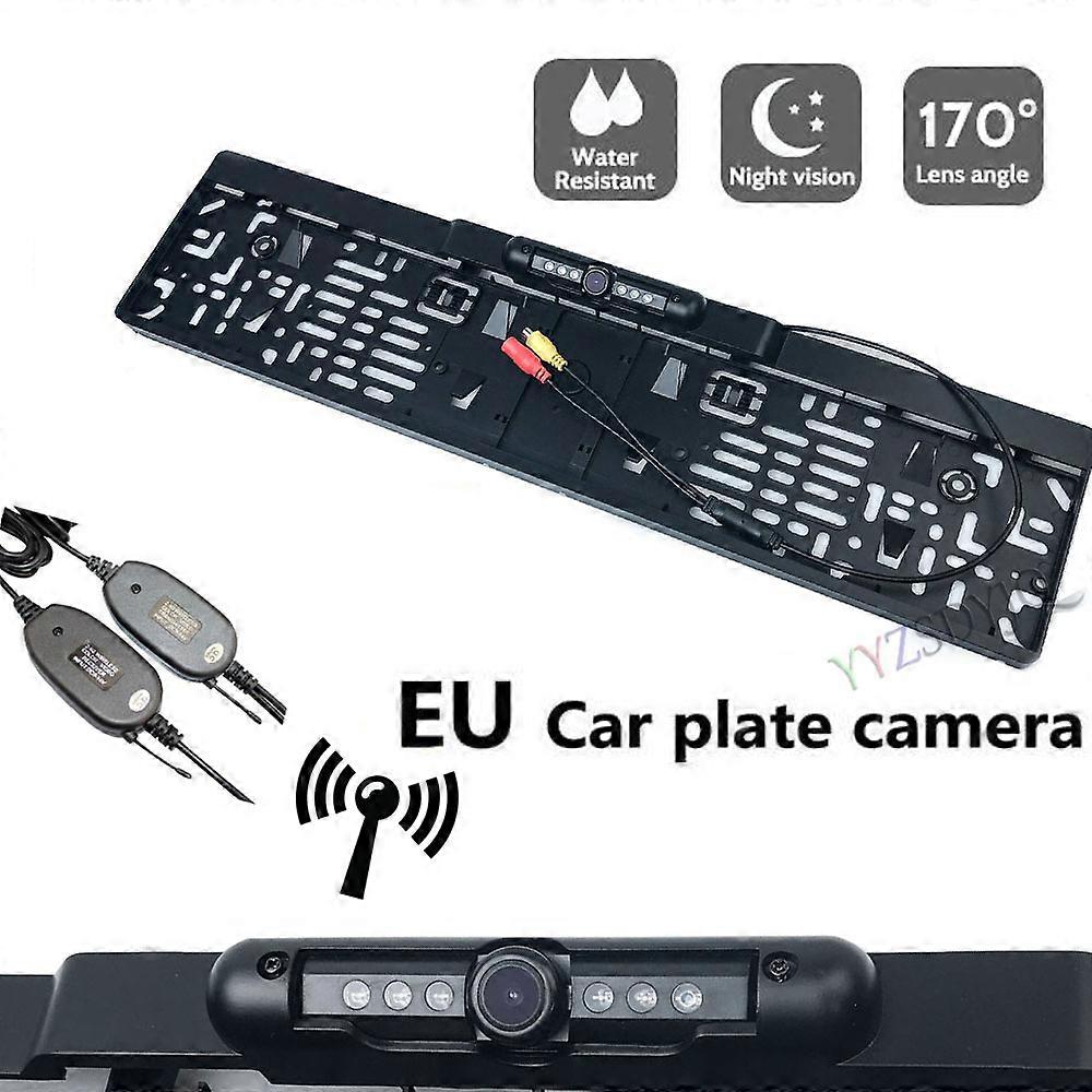 New Arrival Wirless Euro Car License Plate Frame Holder Rear View Camera 6 IR LED IP68 Night Vision