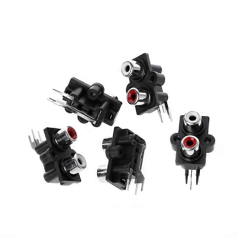 5 Pcs PCB Mount 2 Position Stereo Audio Video Jack RCA Female Connector