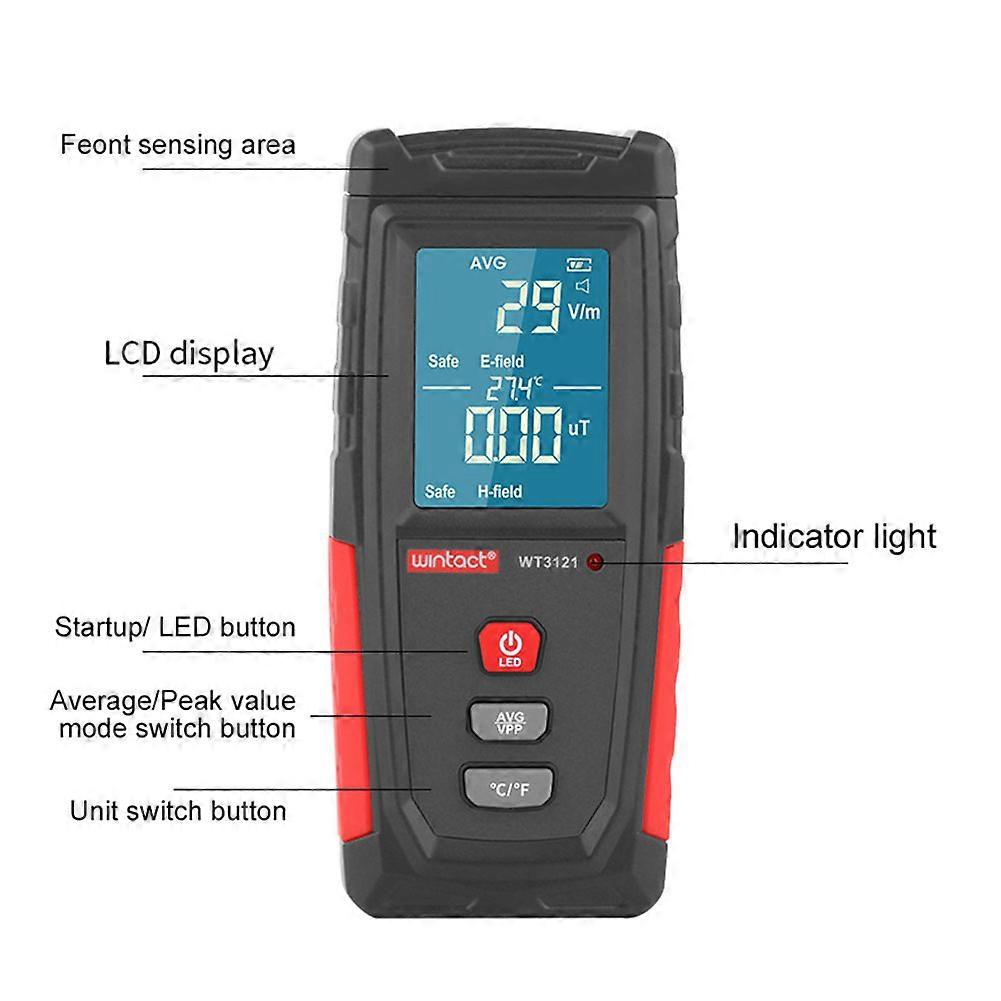 Elektromagnetisches Feld Strahlung Detektor Tester EMF Meter Wiederaufladbarer Handheld Tragbarer Zähler Emission Dosimeter Computer